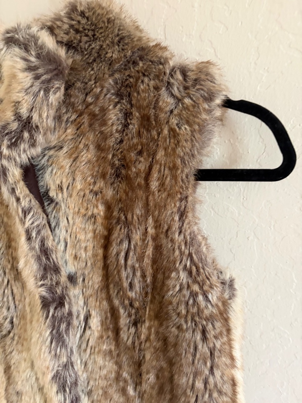 Zara Faux Fur Vest in Brown and Cream